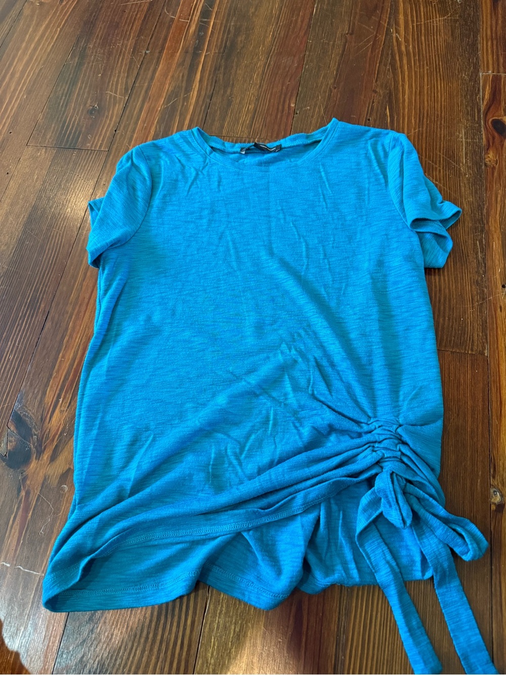 INC Women’s Short Sleeve Tie-Detail Tee in blue